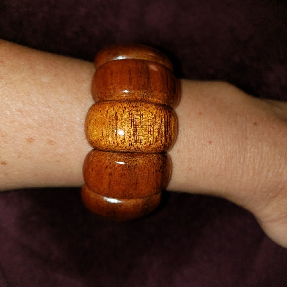 Chunky Polished Wood Bracelet